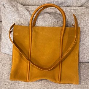 Mustard suede Skagen Denmark work bag